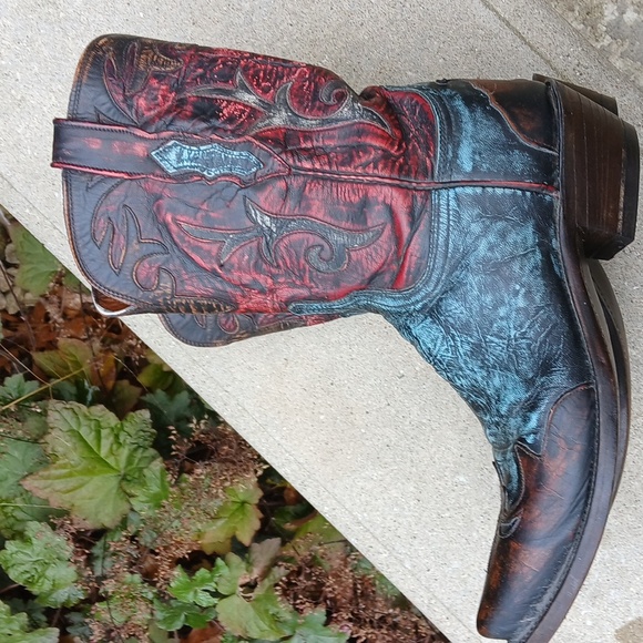 Lucchese Stonewashed Goat Cowgirl Boot Robins Egg N9320 sz 9 - Picture 8 of 16